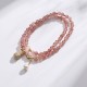 Strawberry Quartz Money Bag Charm Bracelet