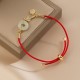 18K Gold Hetian Jade Luck Red Rope Bracelet 18K Gold Hetian Jade Luck Red Rope Bracelet