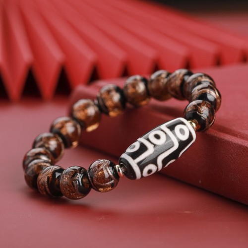 Tibetan Nine-Eye Dzi Bead Wealth Bracelet Tibetan Nine-Eye Dzi Bead Wealth Bracelet