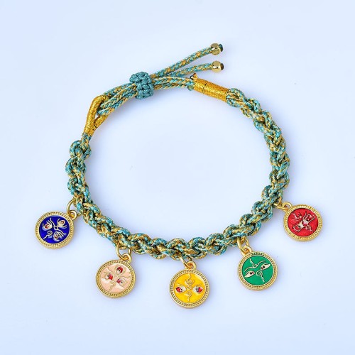 Handmade Tibetan Five God of Wealth Luck Bracelet