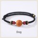 Natural Peach Wood Chinese Zodiac Cinnabar Wealth Bracelet