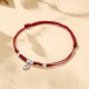 925 Sterling Silver Koi Fish Wealth Braided Red Bracelet