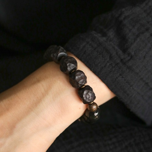 Natural Garnet Pink Crystal Love Bracelet