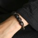 Natural Garnet Pink Crystal Love Bracelet