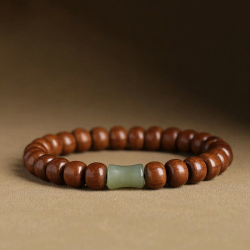 Abelia Wood Jade Bamboo Warding Off Evil Bracelet