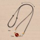 Natural Red Agate Cat Eye Calm Braided Necklace Pendant
