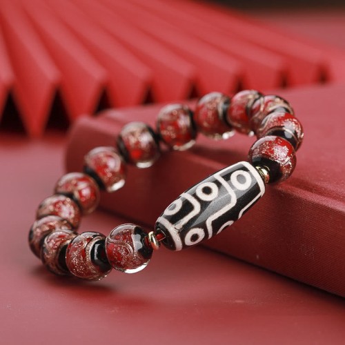Tibetan Nine-Eye Dzi Bead Wealth Bracelet Tibetan Nine-Eye Dzi Bead Wealth Bracelet