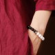 925 Sterling Silver Black Obsidian White Shell Yin Yang Bracelet 925 Sterling Silver Black Obsidian White Shell Yin Yang Bracelet