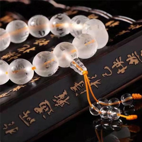 White Crystal Black Onyx Meditation Bracelet White Crystal Black Onyx Meditation Bracelet