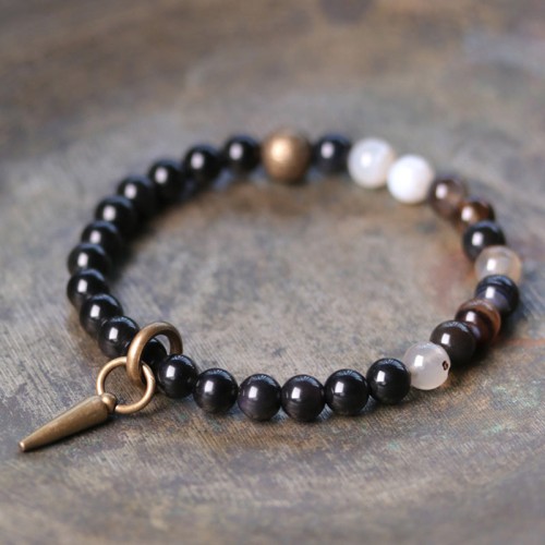 Black Obsidian Sodalite Strength Couple Bracelet Black Obsidian Sodalite Strength Couple Bracelet