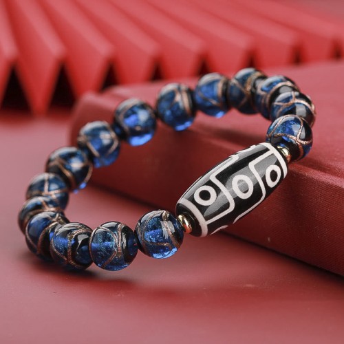 Tibetan Nine-Eye Dzi Bead Wealth Bracelet Tibetan Nine-Eye Dzi Bead Wealth Bracelet