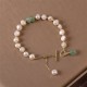 Pearl Green Strawberry Quartz Healing Bracelet
