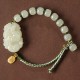 Sterling Silver Hetian Jade Happiness Bracelet