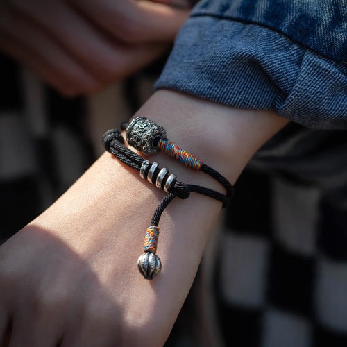 Tibetan Om Mani Padme Hum Double Wrap Bracelet