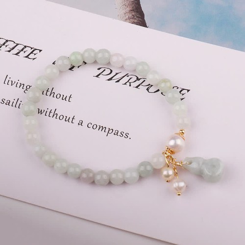 Natural Jade Pearl Gourd Prosperity Luck Bracelet Natural Jade Pearl Gourd Prosperity Luck Bracelet