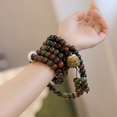 108 Mala Beads Dunhuang Bodhi Seed Dzi Bead Evil Spirits Bracelet 108 Mala Beads Dunhuang Bodhi Seed Dzi Bead Evil Spirits Bracelet