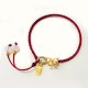 Peach Blossom Bow Knot Fu Character Charm Bracelet