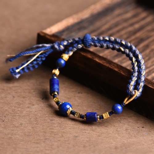 Handmade Lazurite Bead Positive Rope Bracelet Handmade Lazurite Bead Positive Rope Bracelet