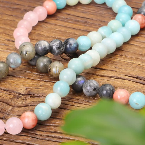 Amazonite Black Glitter Stone Positive Tassel Bracelet Amazonite Black Glitter Stone Positive Tassel Bracelet