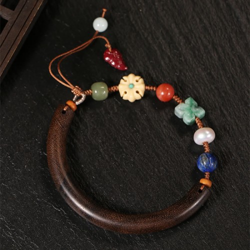 Agarwood Hetian Jade Crystal Strength Bracelet Agarwood Hetian Jade Crystal Strength Bracelet