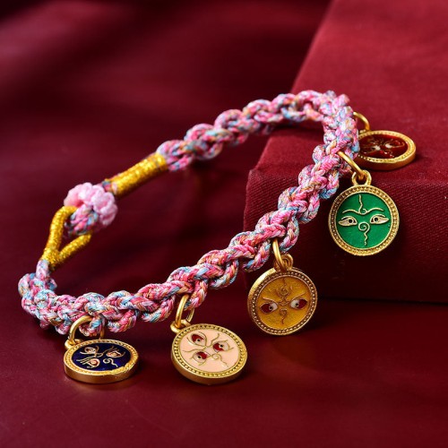Handmade Tibetan Five God of Wealth Luck Bracelet