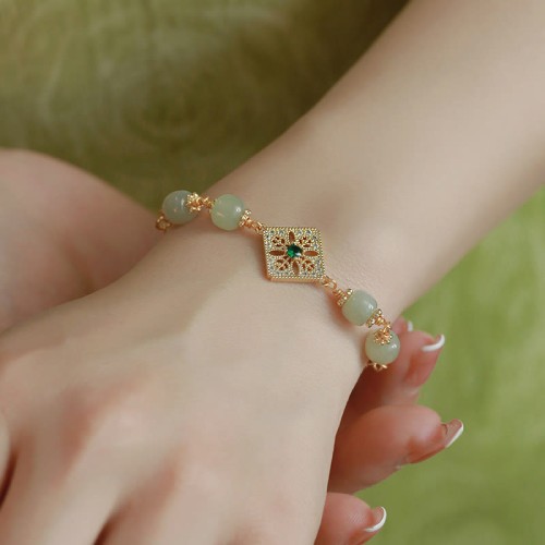 Hetian Jade Bead Luck Chain Bracelet Hetian Jade Bead Luck Chain Bracelet