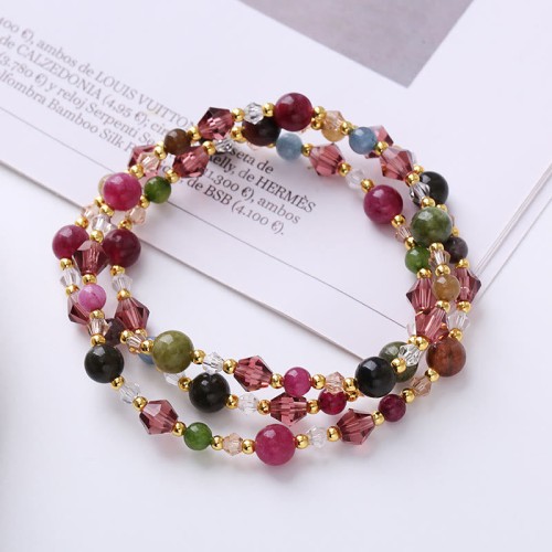 Tourmaline Strawberry Quartz Peace Wisdom Bracelet Tourmaline Strawberry Quartz Peace Wisdom Bracelet
