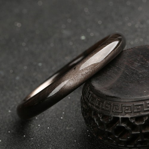 Gold & Silver Sheen Obsidian Protection Bangle Gold & Silver Sheen Obsidian Protection Bangle
