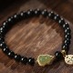 Black Obsidian Hetian Jade Gourd Strength Bracelet Black Obsidian Hetian Jade Gourd Strength Bracelet