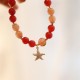 Sunstone Peach Moonstone Red Agate Crystal Star Bracelet Sunstone Peach Moonstone Red Agate Crystal Star Bracelet