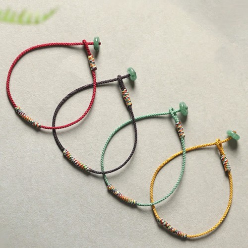 Tibetan Green Aventurine Luck Protection Braided Bracelet