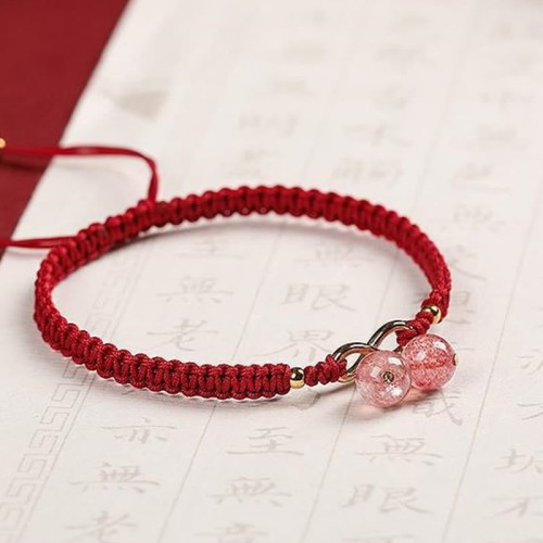 Strawberry Quartz Amethyst Green Phantom Positive Bracelet