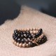 Tibetan Bodhi Seed Black Obsidian Copper Peace Bracelet Tibetan Bodhi Seed Black Obsidian Copper Peace Bracelet