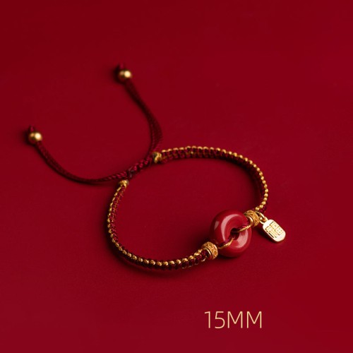 Cinnabar Fu Character Blessing Braided Bracelet Cinnabar Fu Character Blessing Braided Bracelet