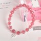 925 Silver Strawberry Quartz Four Leaf Clover Bracelet