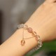 Silver Sheen Obsidian Pink Crystal Yin Yang Couple Bracelet Silver Sheen Obsidian Pink Crystal Yin Yang Couple Bracelet