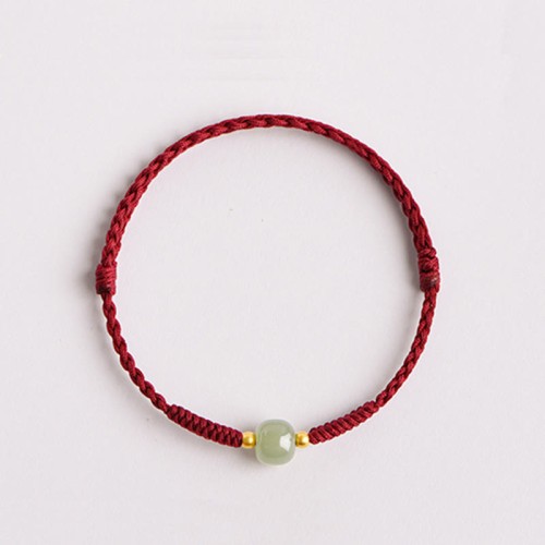 Jade Lucky Bead Prosperity Braided Bracelet