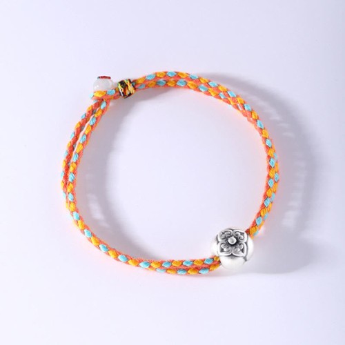 999 Sterling Silver Persimmon Luck Braided Bracelet 999 Sterling Silver Persimmon Luck Braided Bracelet