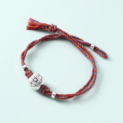 999 Sterling Silver Persimmon Luck Braided Bracelet 999 Sterling Silver Persimmon Luck Braided Bracelet