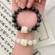Silver Sheen Obsidian Bodhi Seed Lion Bracelet Silver Sheen Obsidian Bodhi Seed Lion Bracelet