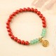 Tibetan Cinnabar Green Aventurine Luck Bracelet