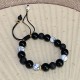 Black Obsidian Lava Rock Yin Yang Bracelet Black Obsidian Lava Rock Yin Yang Bracelet
