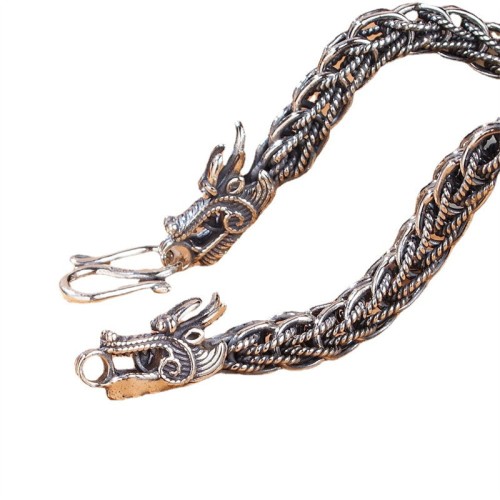 925 Sterling Silver Dragon Success Strength Bangle