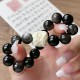 Silver Sheen Obsidian Bodhi Seed Lion Bracelet Silver Sheen Obsidian Bodhi Seed Lion Bracelet
