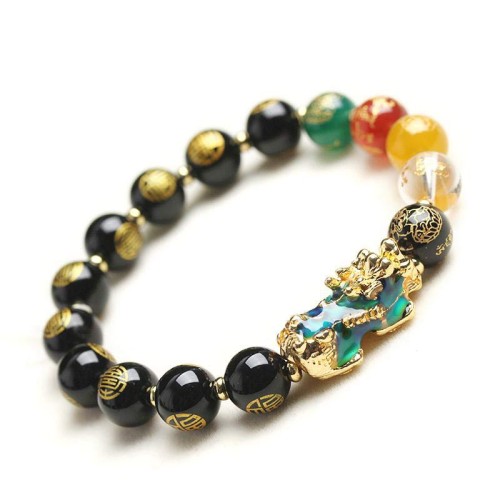 Color-Changing Pixiu Obsidian Luck Bracelet