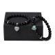 Black Onyx Crystal Stone Love Heart Protection Couple Bracelet Black Onyx Crystal Stone Love Heart Protection Couple Bracelet
