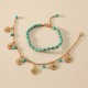 2Pcs Turquoise Stone Flower Protection Bracelet 2Pcs Turquoise Stone Flower Protection Bracelet
