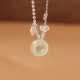 925 Sterling Silver Hetian Jade Fu Character Luck Bracelet