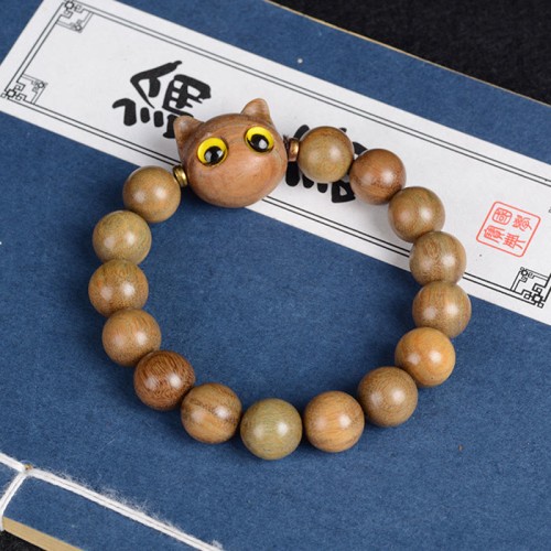 Ebony Wood Green Sandalwood Lovely Cat Bracelet Ebony Wood Green Sandalwood Lovely Cat Bracelet