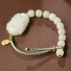 Sterling Silver Hetian Jade Happiness Bracelet